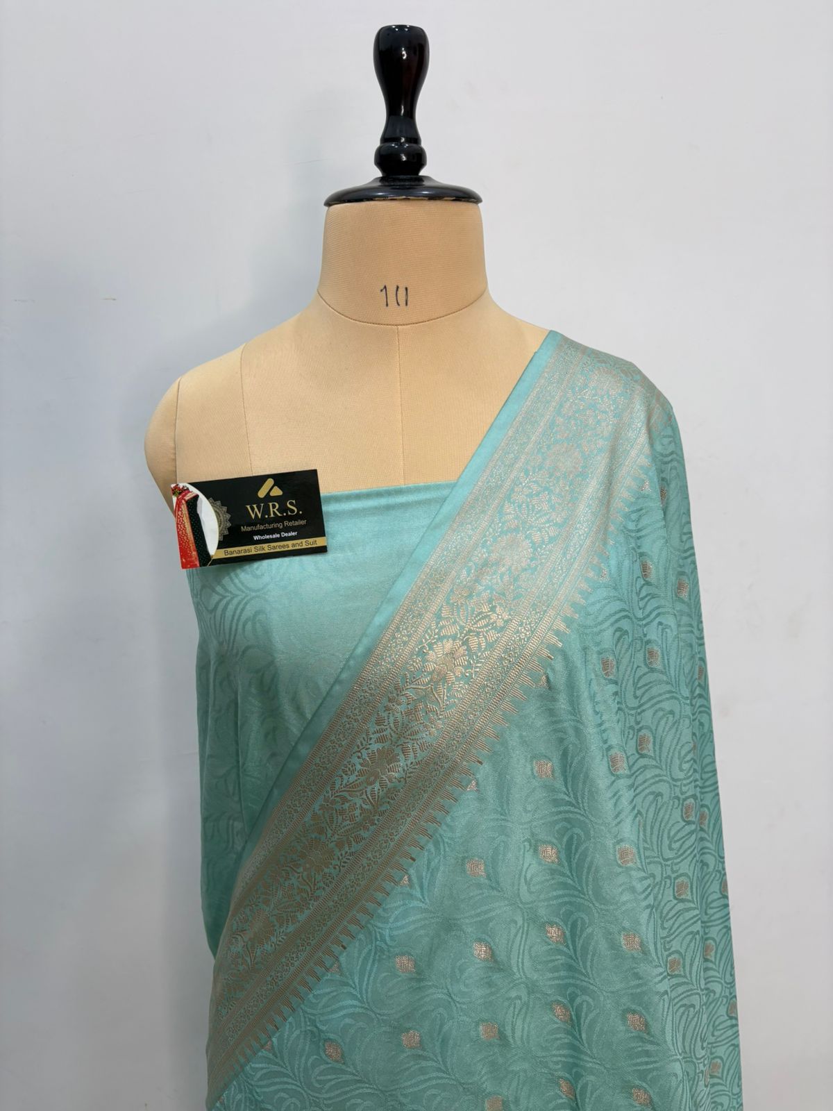 Sky blue tussar banarasi silk saree lite water zari special
