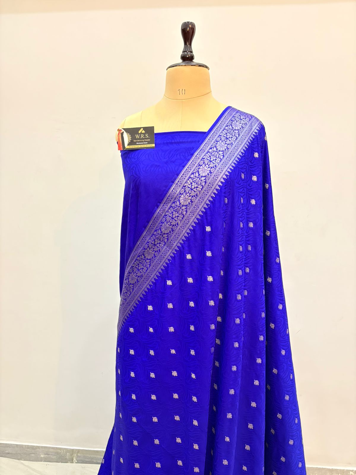 Royal blue tussar banarasi silk saree lite water zari special