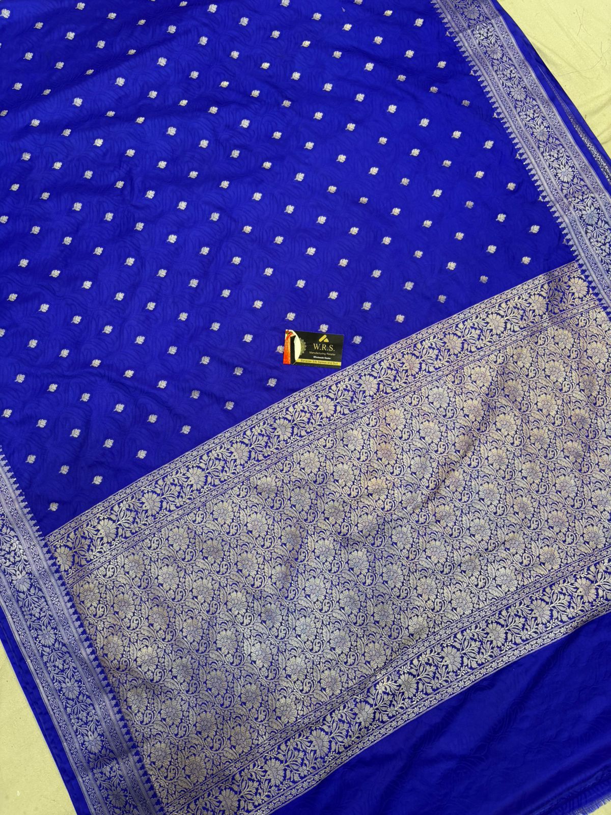 Royal blue tussar banarasi silk saree lite water zari special