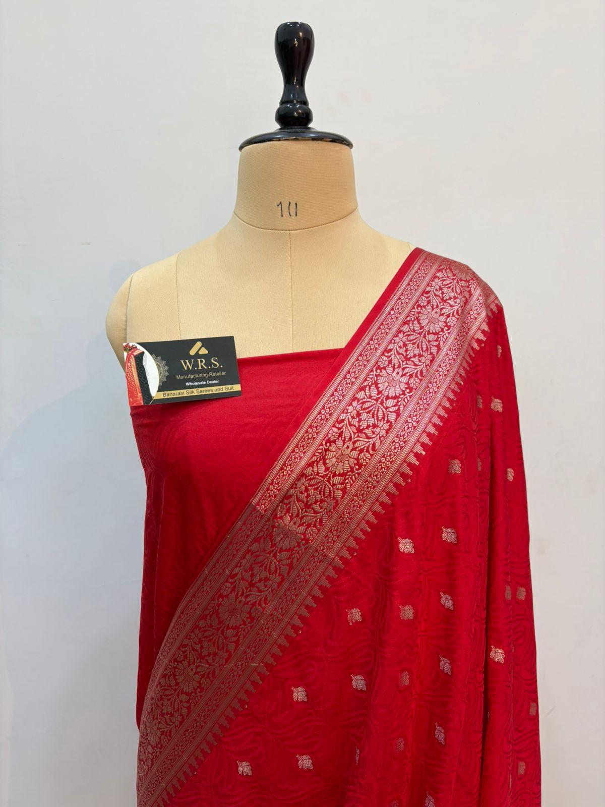 Red tussar banarasi silk saree lite water zare special
