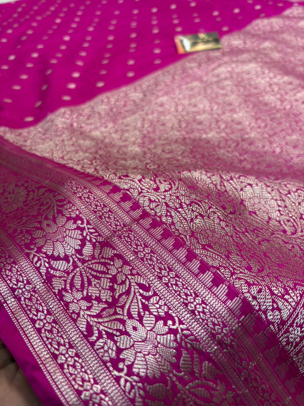 Rani  tussar  banarasi  silk  saree lite  water  zari elegant