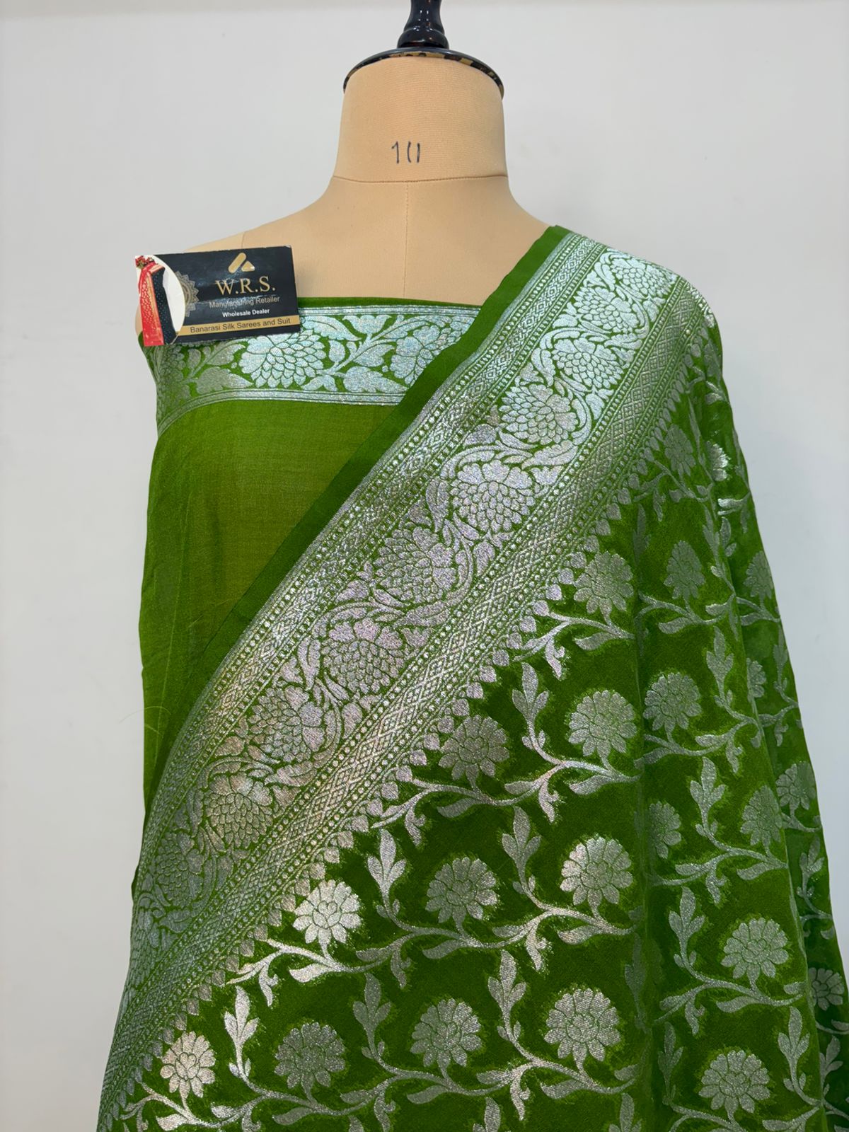 mehand  katan  georgette  banarasi  silk  saree  flower  jaal