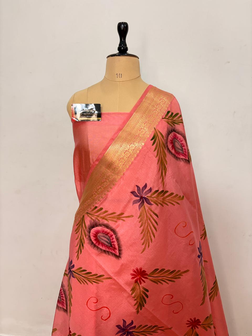 Pink Chiniya Silk Banarasi Saree – Soft, Elegant &amp; Traditional