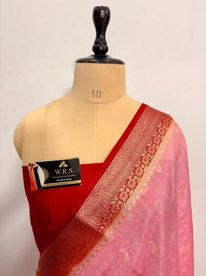 Baby Pink Chiniya D.P.N Banarasi Saree – Soft, Elegant &amp; Festive Wear