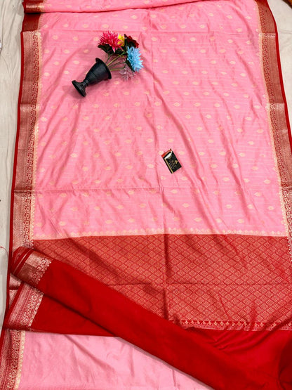 Baby Pink Chiniya D.P.N Banarasi Saree – Soft, Elegant &amp; Festive Wear