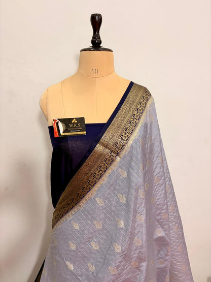 Sky Blue Chiniya D.P.N Banarasi Saree – Soft, Elegant &amp; Festive Wear