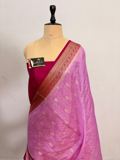 Candy Pink Chiniya D.P.N Banarasi Saree – Soft, Elegant &amp; Festive Wear