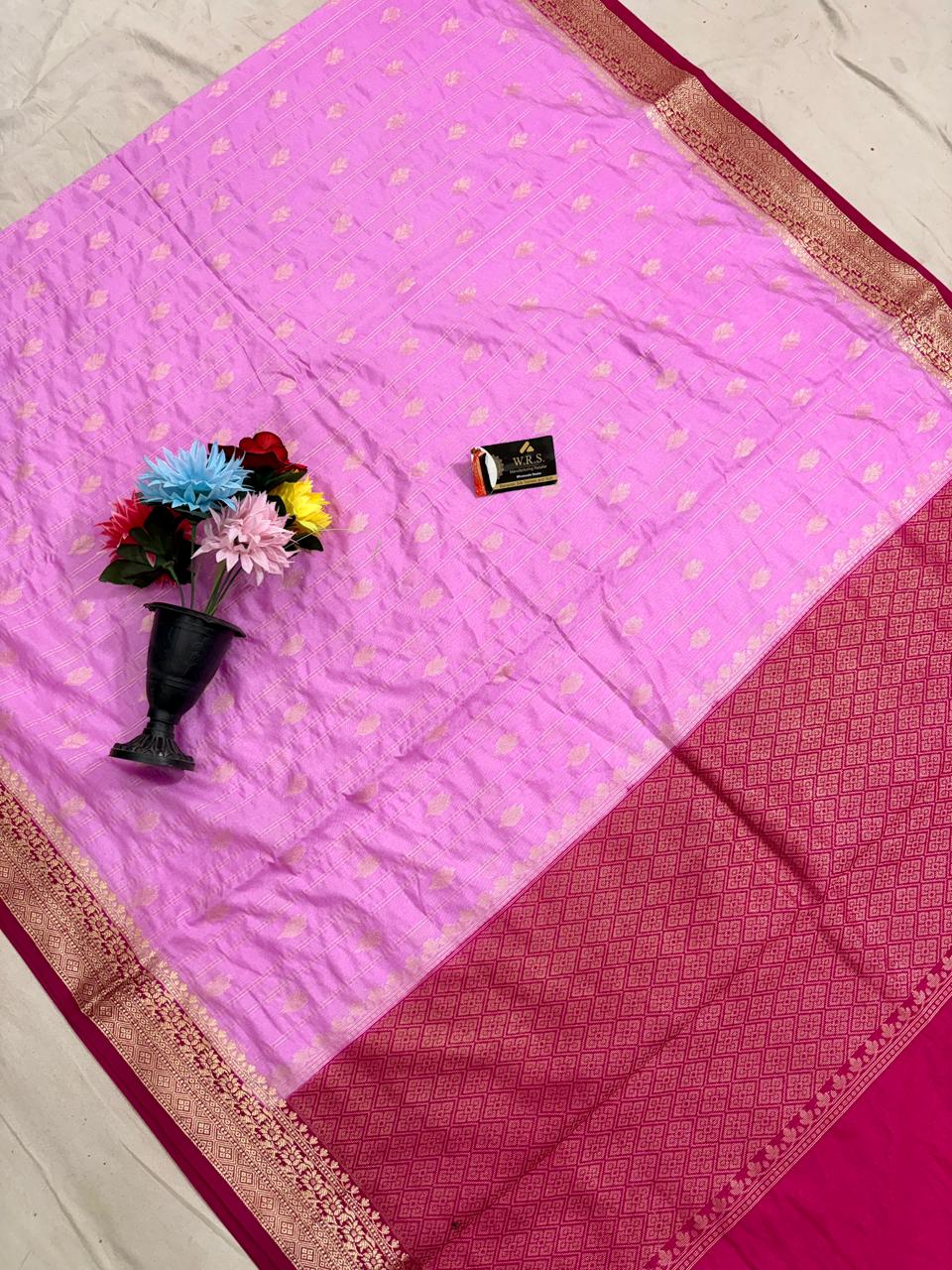 Candy Pink Chiniya D.P.N Banarasi Saree – Soft, Elegant &amp; Festive Wear