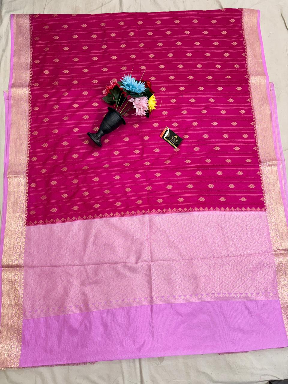 Rani Pink Chiniya D.P.N Banarasi Saree – Soft, Elegant &amp; Festive Wear