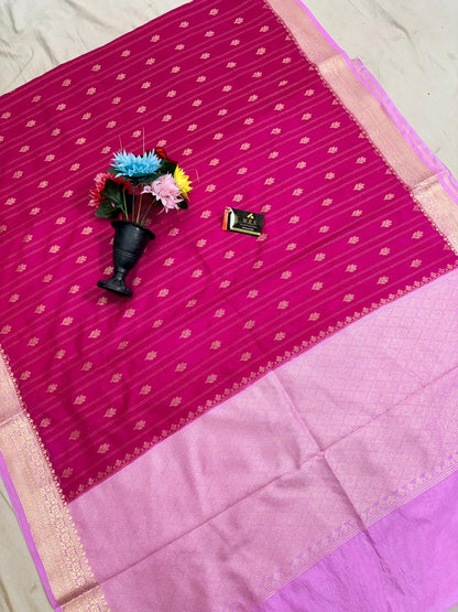 Rani Pink Chiniya D.P.N Banarasi Saree – Soft, Elegant &amp; Festive Wear