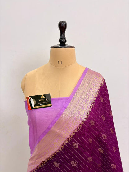 Royal Purple Chiniya D.P.N Banarasi Saree – Soft, Elegant &amp; Festive Wear