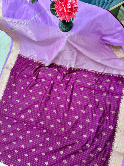 Royal Purple Chiniya D.P.N Banarasi Saree – Soft, Elegant &amp; Festive Wear