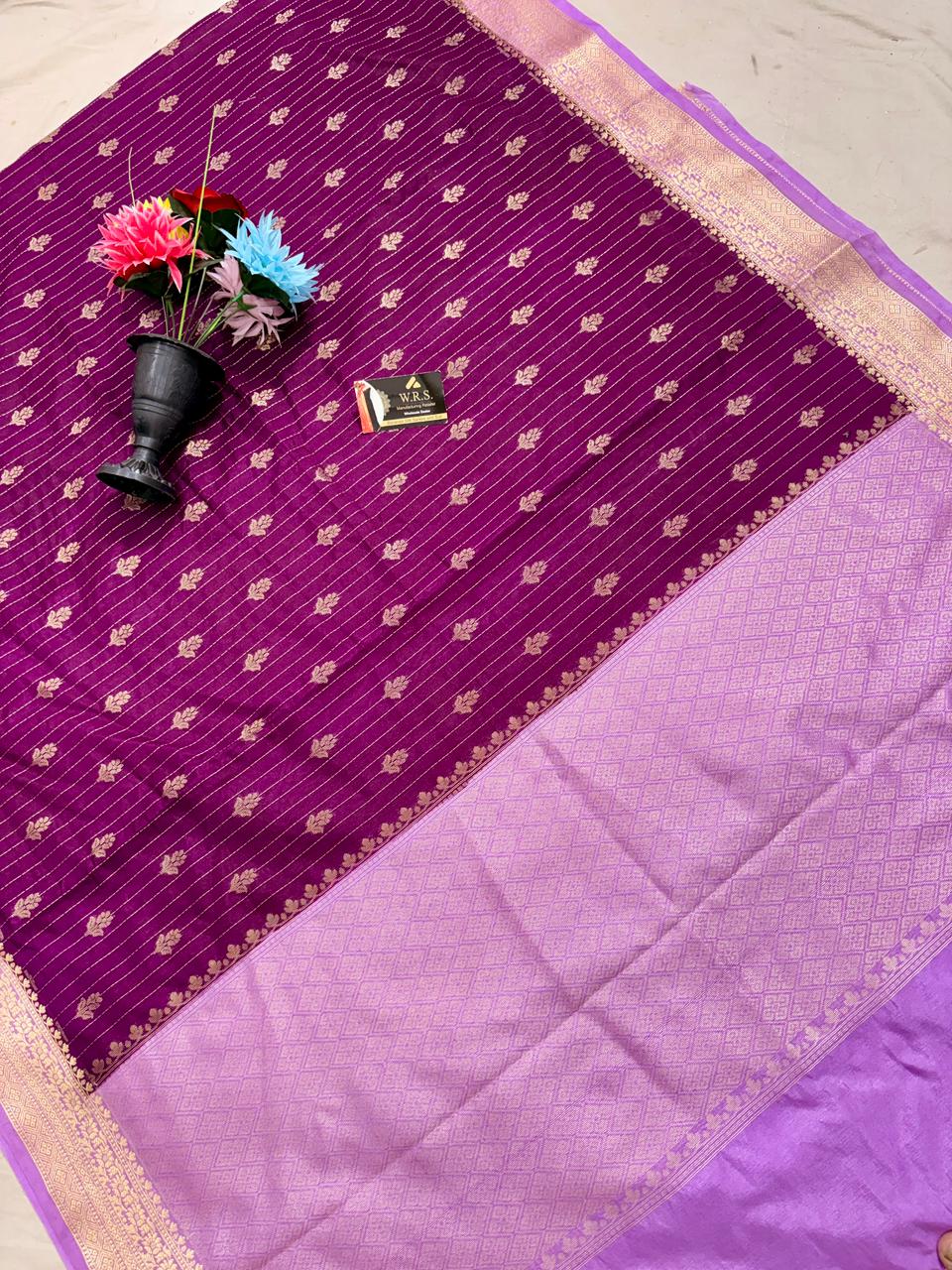 Royal Purple Chiniya D.P.N Banarasi Saree – Soft, Elegant &amp; Festive Wear