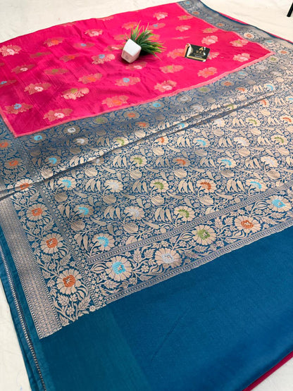 Premium Red Viscose Jacquard Saree – Elegant Floral Zari Weaving