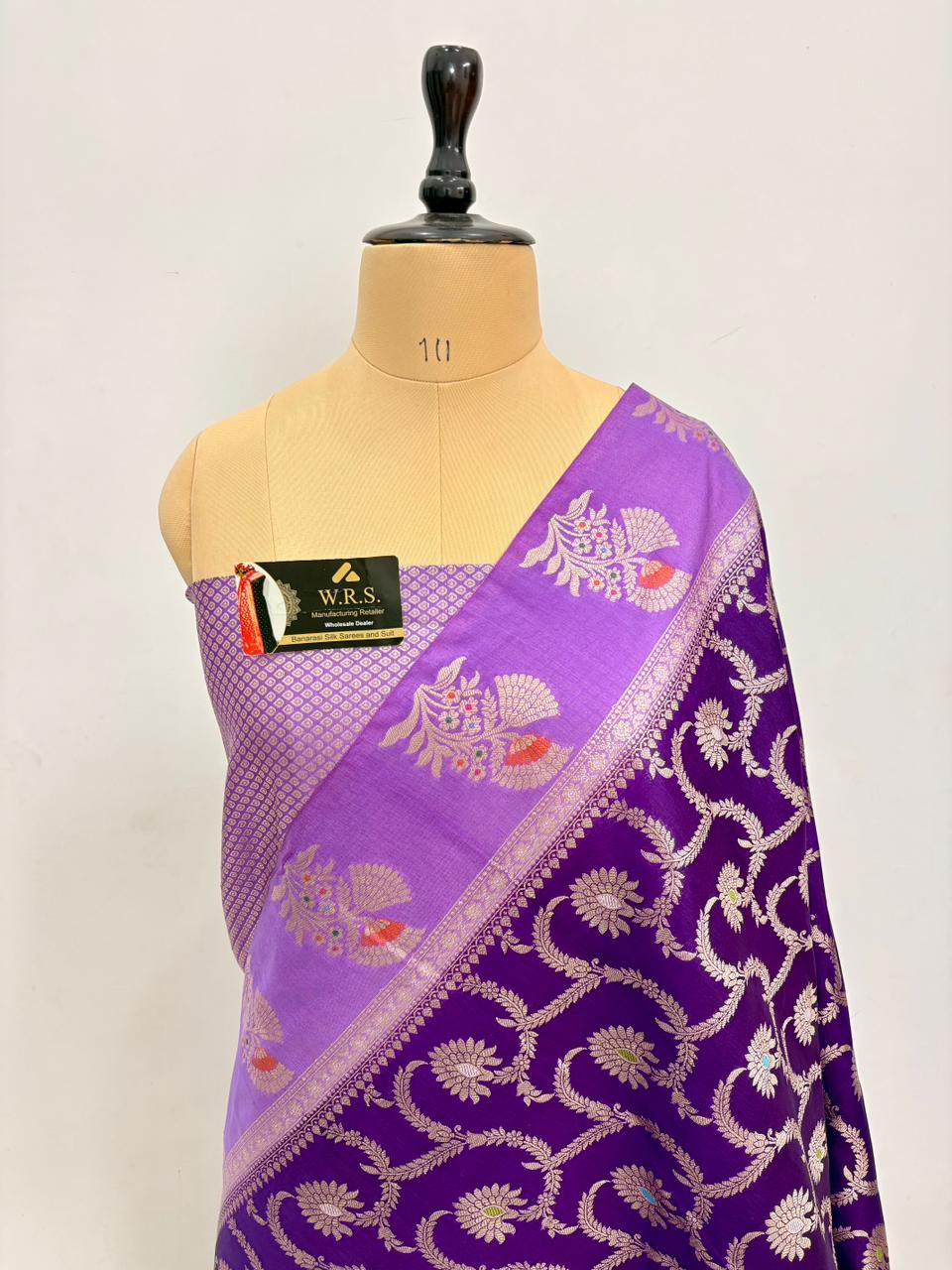 Premium Purple Viscose Jacquard Saree – Elegant Alfi Minedar Weaving
