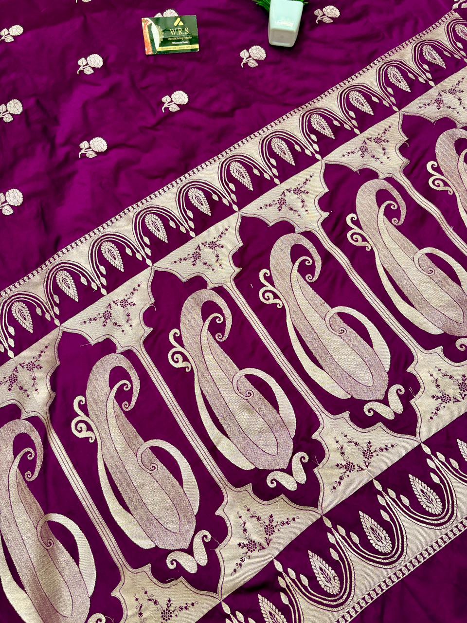 Purple Katan Mashru Banarasi Saree – Soft, Royal &amp; Festive Wear