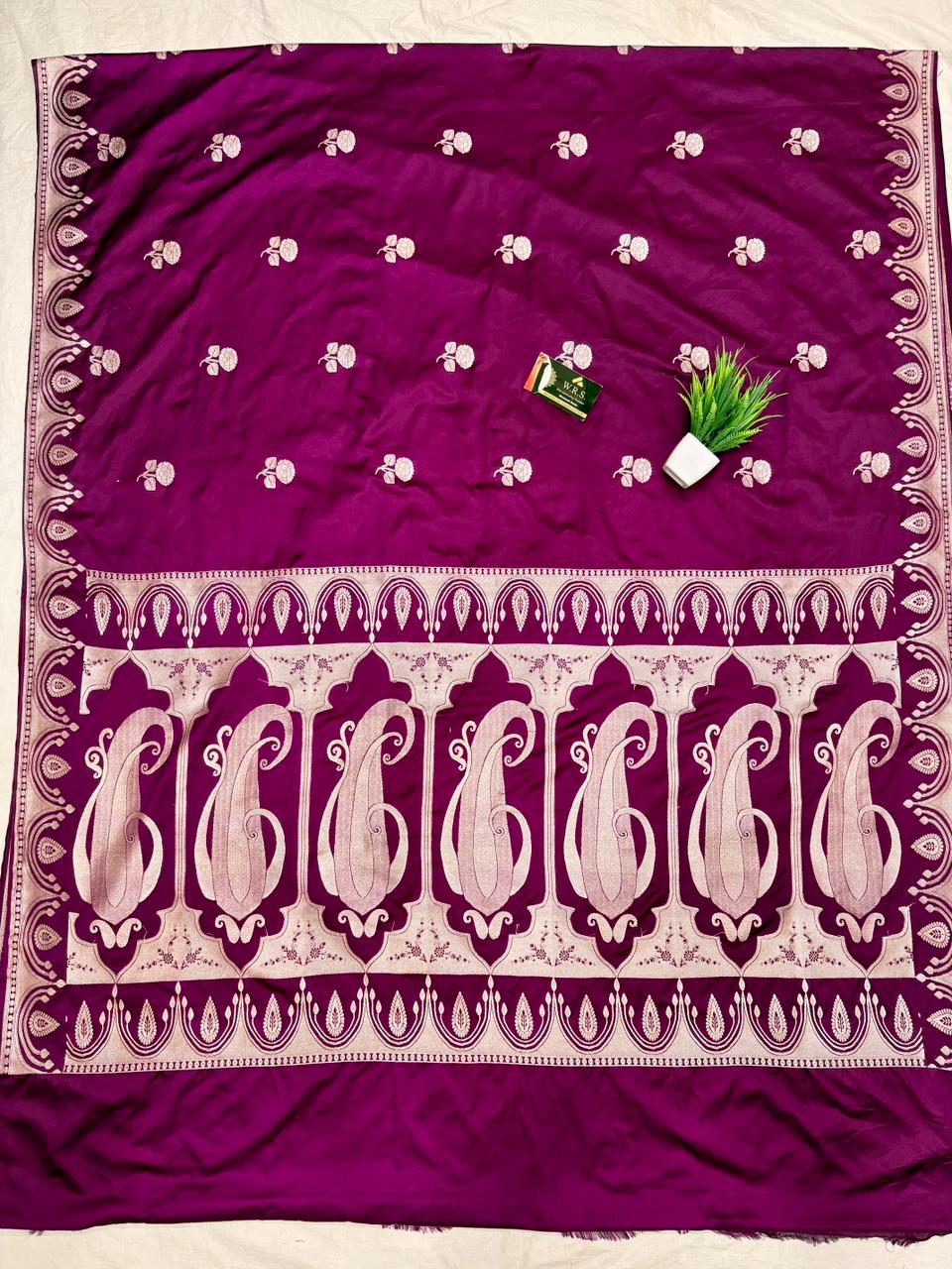Purple Katan Mashru Banarasi Saree – Soft, Royal &amp; Festive Wear