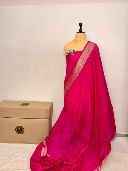 Rani Pink Chiniya D.P.N Banarasi Saree – Soft, Elegant &amp; Festive Wear