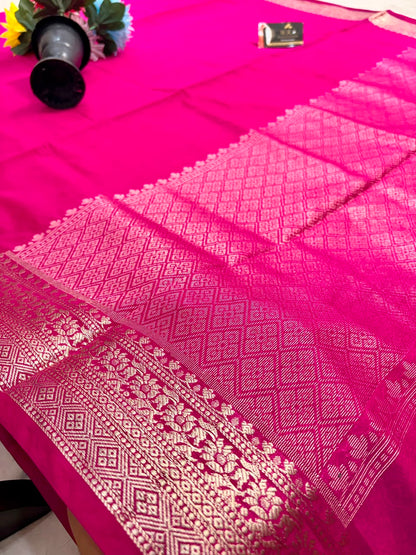 Rani Pink Chiniya D.P.N Banarasi Saree – Soft, Elegant &amp; Festive Wear