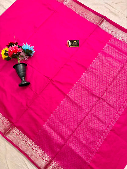 Rani Pink Chiniya D.P.N Banarasi Saree – Soft, Elegant &amp; Festive Wear