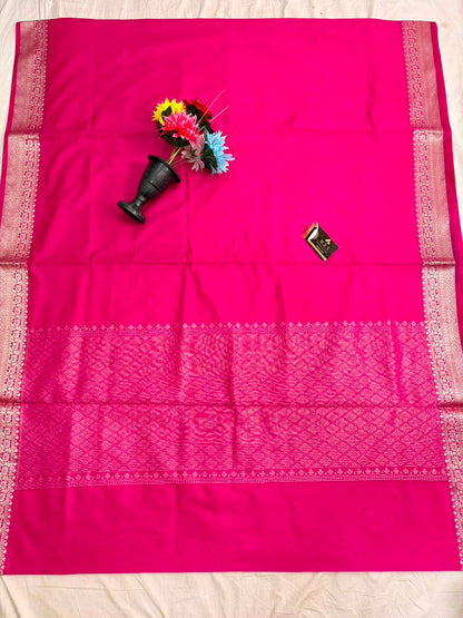 Rani Pink Chiniya D.P.N Banarasi Saree – Soft, Elegant &amp; Festive Wear