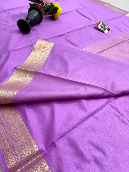 Royal Purple Chiniya D.P.N Banarasi Saree – Soft, Elegant &amp; Festive Wear