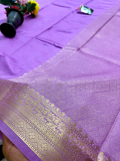 Royal Purple Chiniya D.P.N Banarasi Saree – Soft, Elegant &amp; Festive Wear
