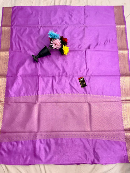 Royal Purple Chiniya D.P.N Banarasi Saree – Soft, Elegant &amp; Festive Wear