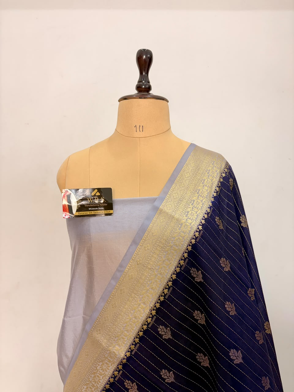 Navy Blue Chiniya D.P.N Banarasi Saree – Soft, Elegant &amp; Festive Wear