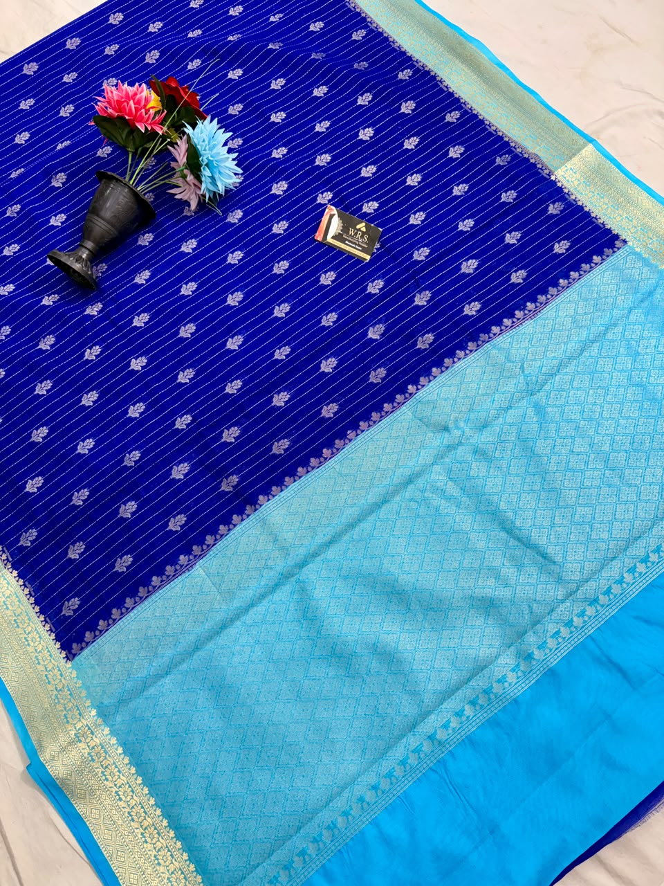Royal Blue Chiniya D.P.N Banarasi Saree – Soft, Elegant &amp; Festive Wear