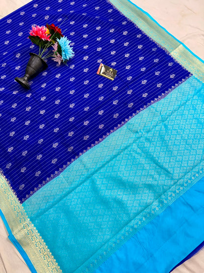 Royal Blue Chiniya D.P.N Banarasi Saree – Soft, Elegant &amp; Festive Wear