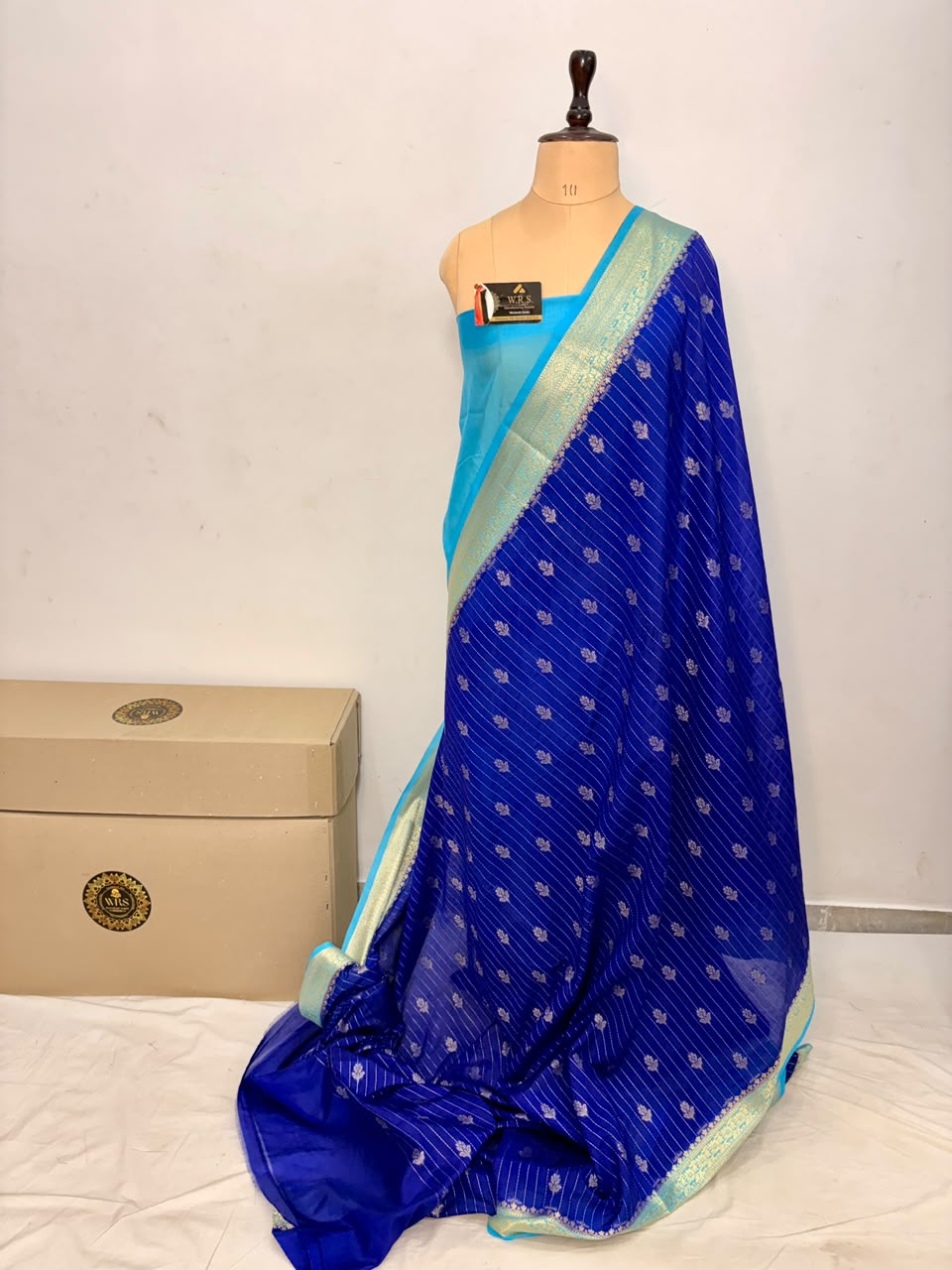 Royal Blue Chiniya D.P.N Banarasi Saree – Soft, Elegant &amp; Festive Wear