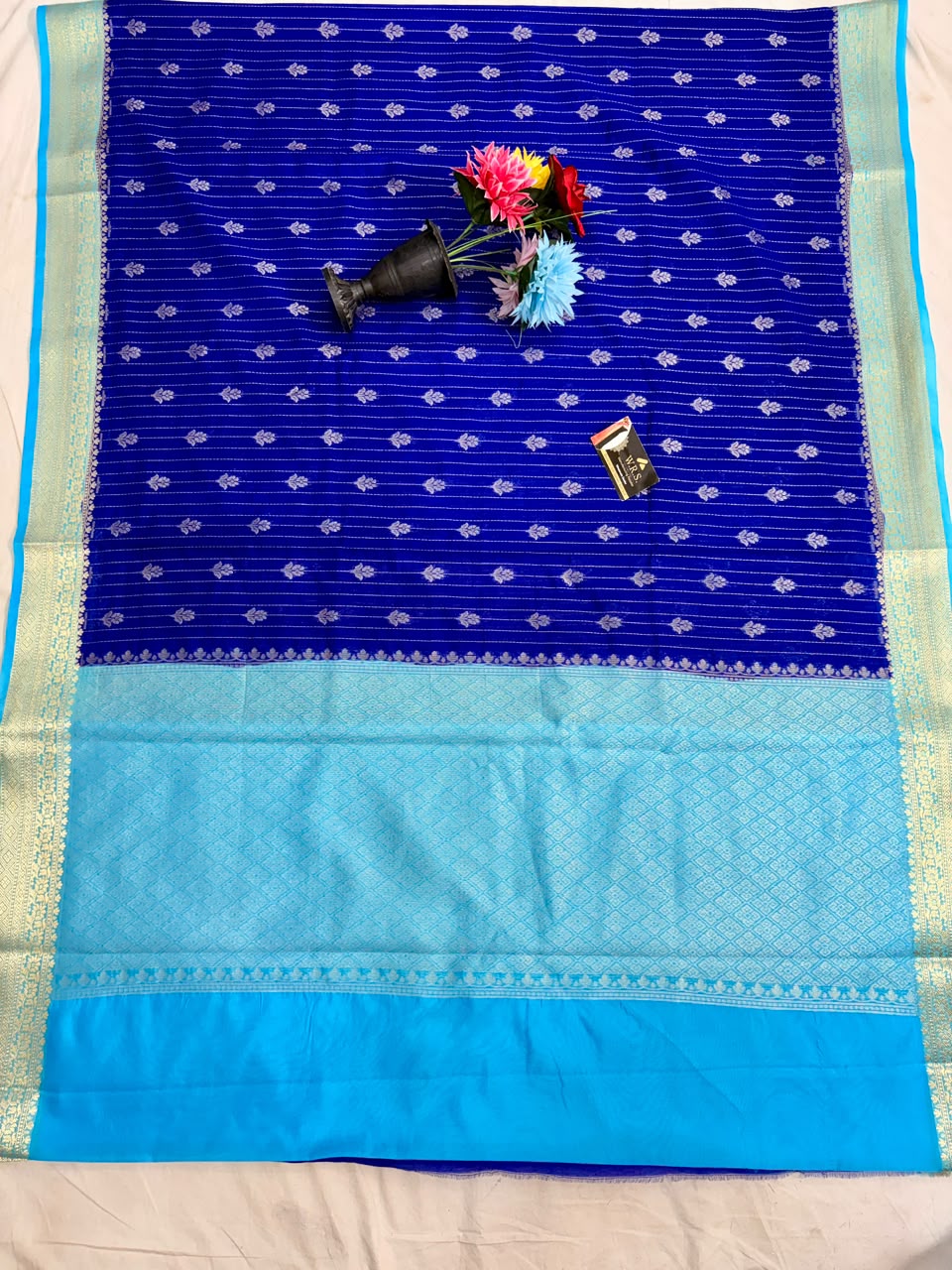 Royal Blue Chiniya D.P.N Banarasi Saree – Soft, Elegant &amp; Festive Wear