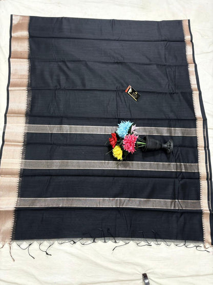 Cotton Banarasi Silk Saree(Multiple Colors)