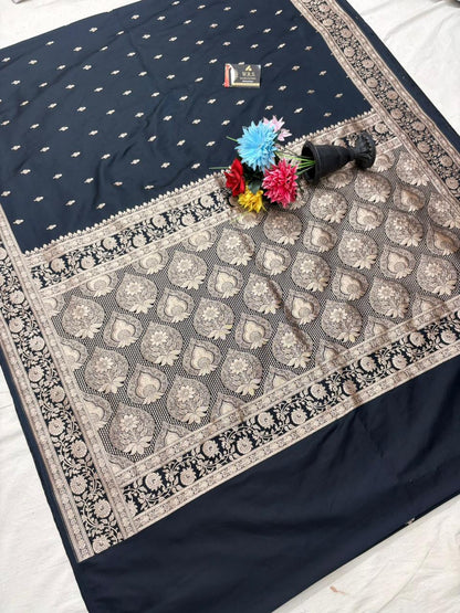 Katan Buti Banarasi Silk Saree (Multicolor)