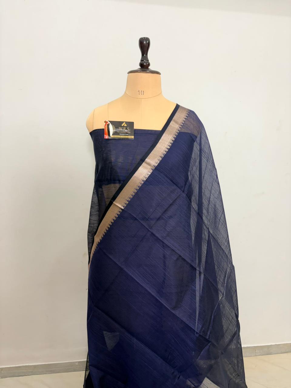 Cotton Banarasi Silk Saree(Multiple Colors)