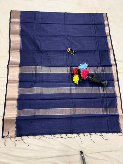 Cotton Banarasi Silk Saree(Multiple Colors)