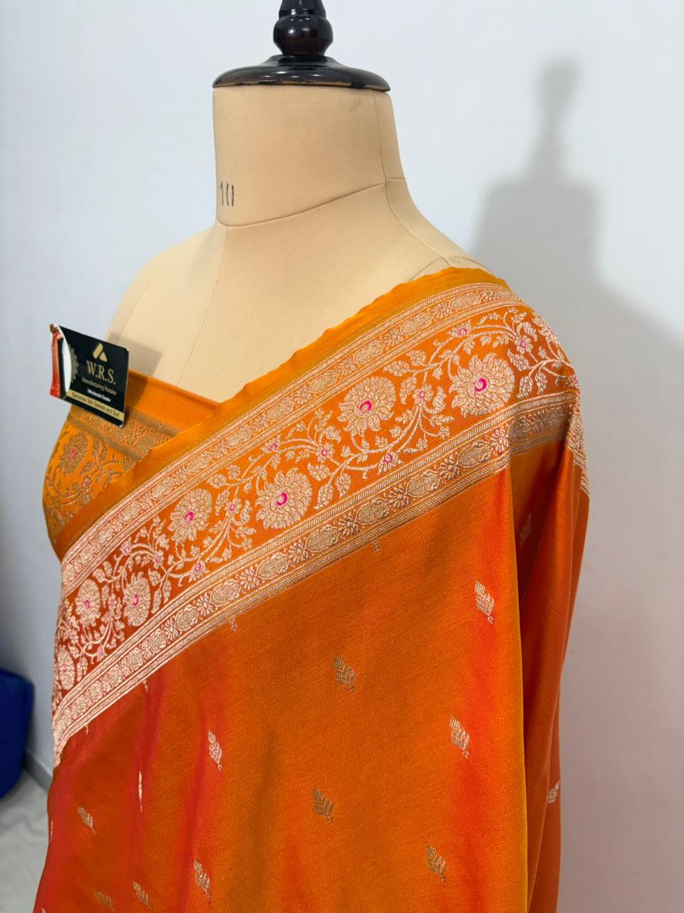 Katan Buti Banarasi Silk Saree (Multicolor)