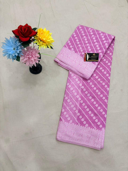 Pink Cotton Ada Buti Banarasi Soft Saree with Jacquard Work