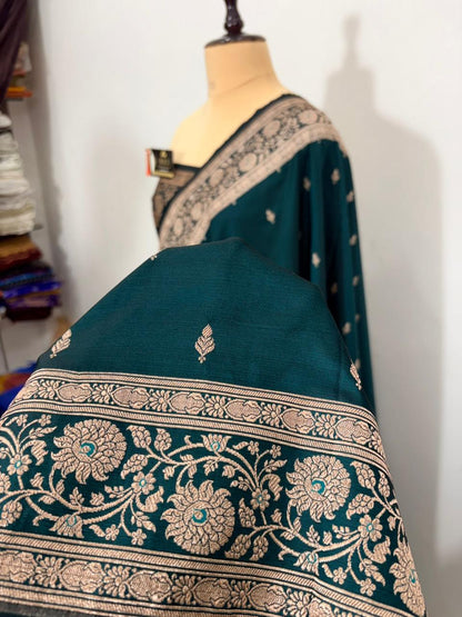 Katan Buti Banarasi Silk Saree (Multicolor)