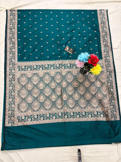 Katan Buti Banarasi Silk Saree (Multicolor)