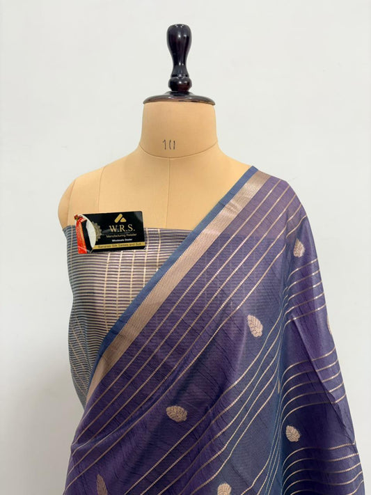 Grey Salab Buta Banarasi Silk Saree with Jacquard Work