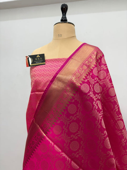 Rani Banarasi Silk Saree with Jacquard Zari Work – Elegant Party Wear