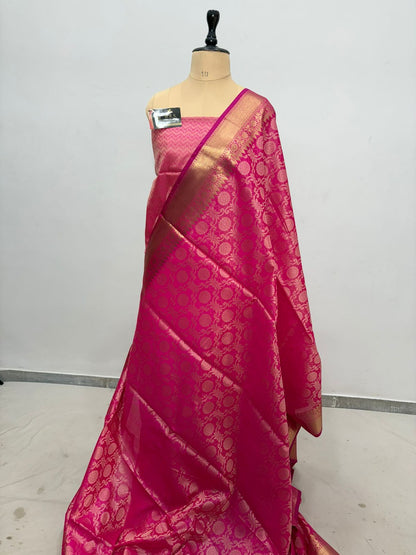 Rani Banarasi Silk Saree with Jacquard Zari Work – Elegant Party Wear