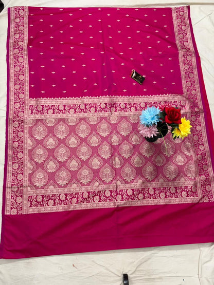 Katan Buti Banarasi Silk Saree (Multicolor)