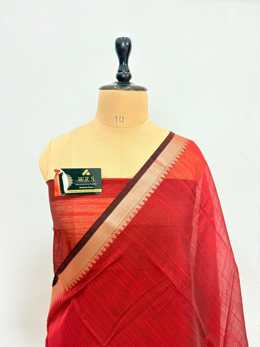 Cotton Banarasi Silk Saree(Multiple Colors)
