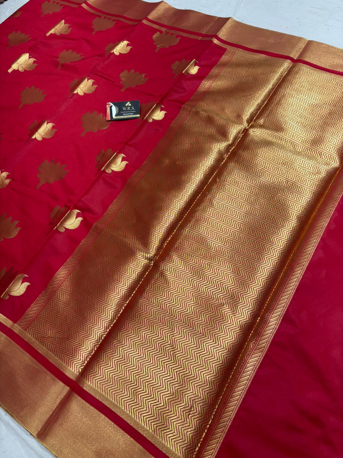 Banarasi Silk Saree – Red Kamal Cottonick with Jacquard Zari Work