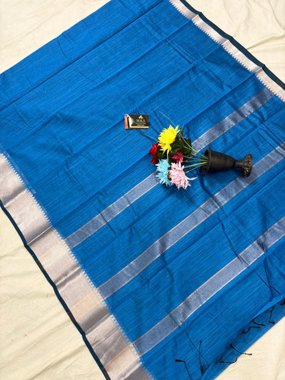 Cotton Banarasi Silk Saree(Multiple Colors)