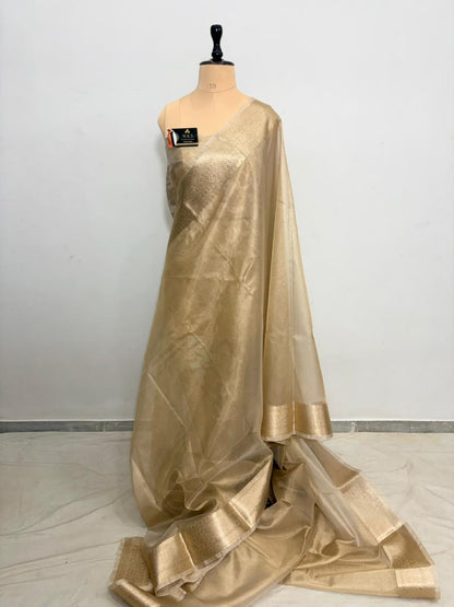 Tussar Tissue Banarasi Silk Saree with Jacquard Zari Work – Premium Festive Wear